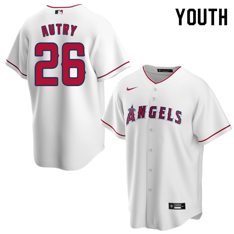 Nike Youth #26 Gene Autry Los Angeles Angels Baseball Jerseys Sale-White